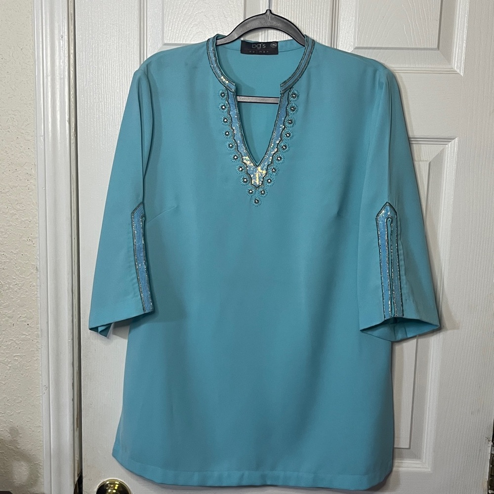 BG's Women Aqua Blouse XXL